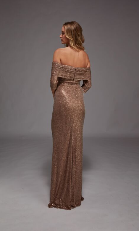Alyce Paris 27787 Ruched Bodice Linear Sequin Dress