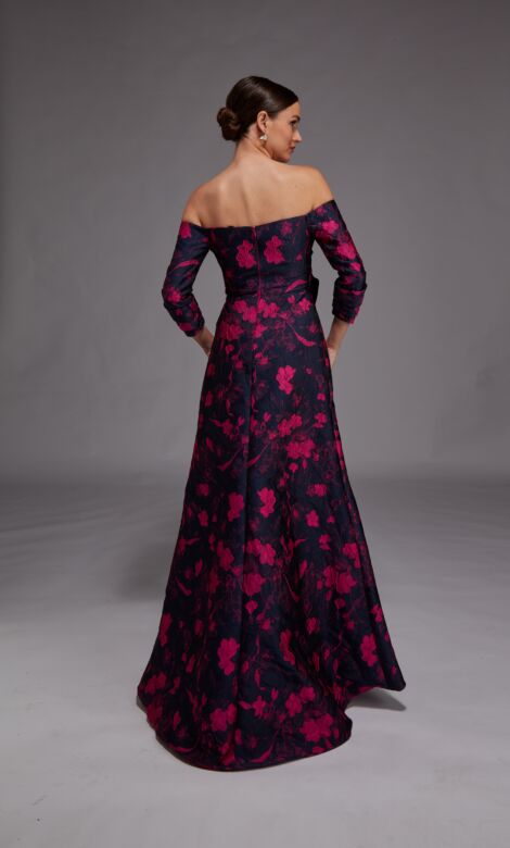 Alyce Paris 27833 Three Quarter Sleeves Floral Print Dress