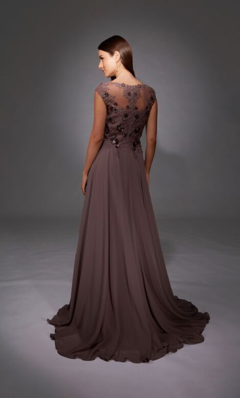 Alyce Paris 27842 Illusion Neckline Floral Bodice Dress