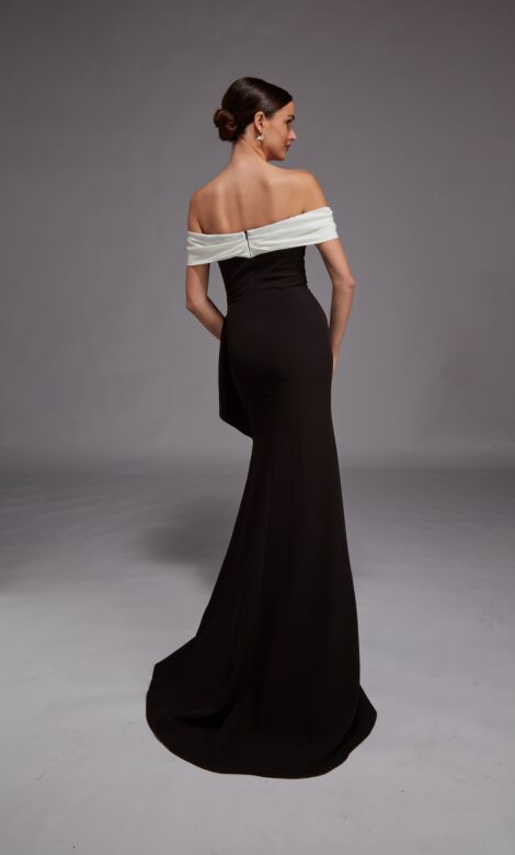 Alyce Paris 27877 Two Tone Off The Shoulder Dress