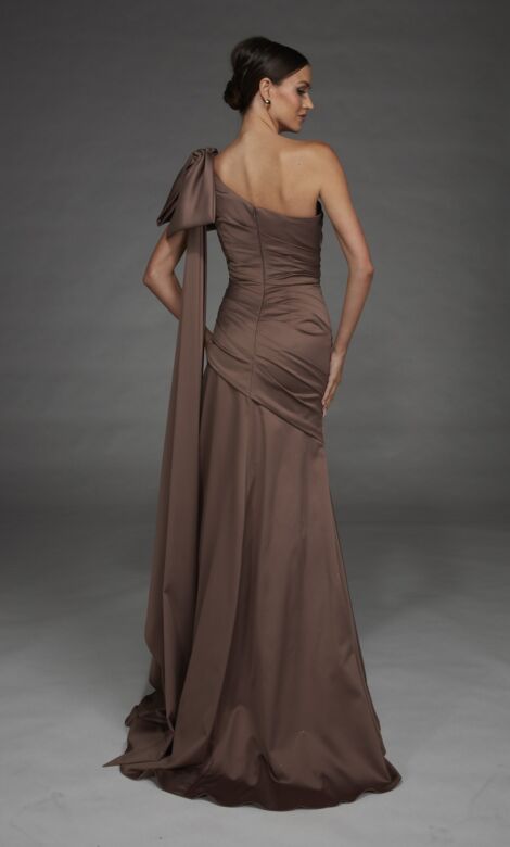 Alyce Paris 27891 One-Shoulder Ruched Satin Dress