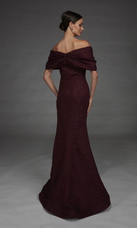 Alyce Paris 27894 Off-The-Shoulder Black Jacquard Dress