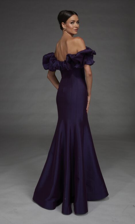 Alyce Paris 27895 Ruffled Neck Mermaid Taffeta Dress