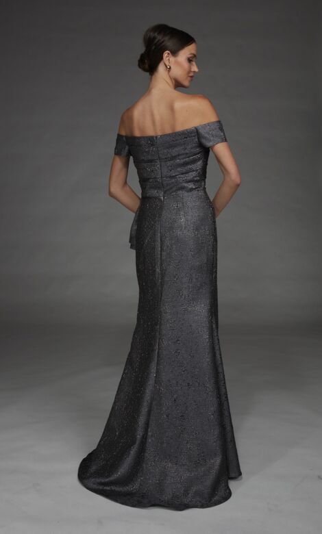 Alyce Paris 27900 Side Drape Slim Jacquard Dress