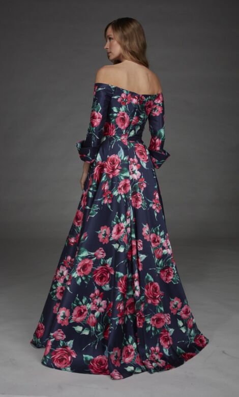 Alyce Paris 27910 Floral A-Line Off The Shoulder Dress