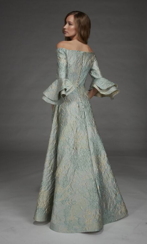 Alyce Paris 27914 A-Line Off The Shoulder Jacquard Dress