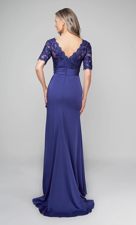 Alyce Paris 27595 Lace Bodice Short Sleeve Dress