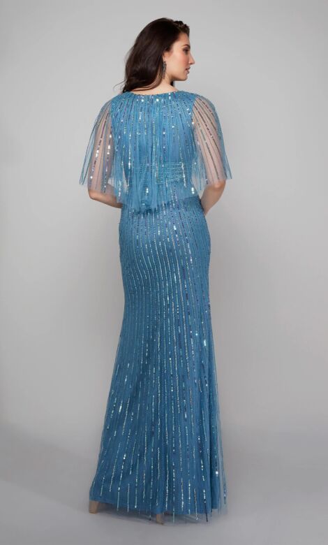 Alyce Paris 27599 Cape Sleeves Embellished Dress
