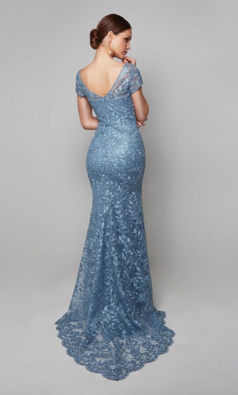 Alyce Paris 27602 V-Neck Fitted Lace Dress