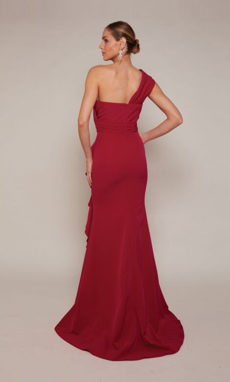 Alyce Paris 27646 Ruffle Slit One Shoulder Dress