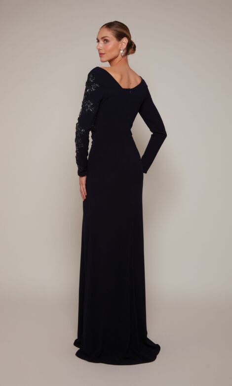 Alyce Paris 27675 Asymmetric Neckline Long Sleeve Dress