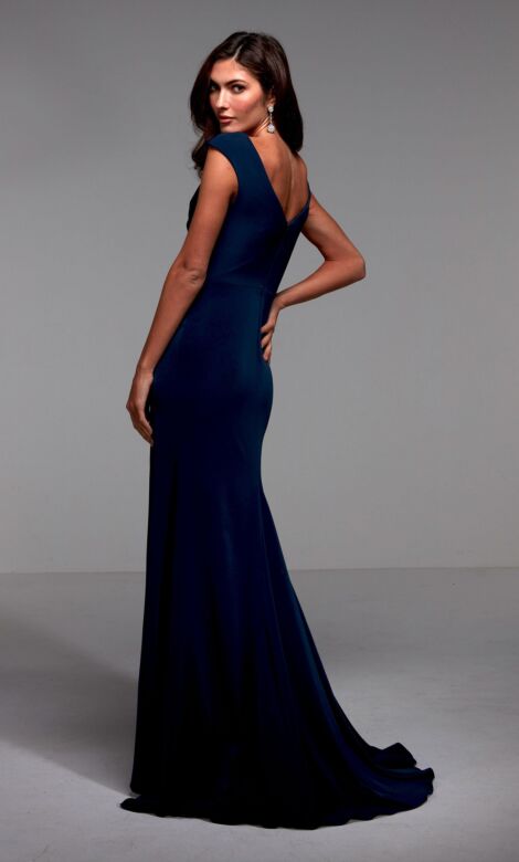 Alyce Paris 27508 Drape Bodice Cap Sleeve Dress