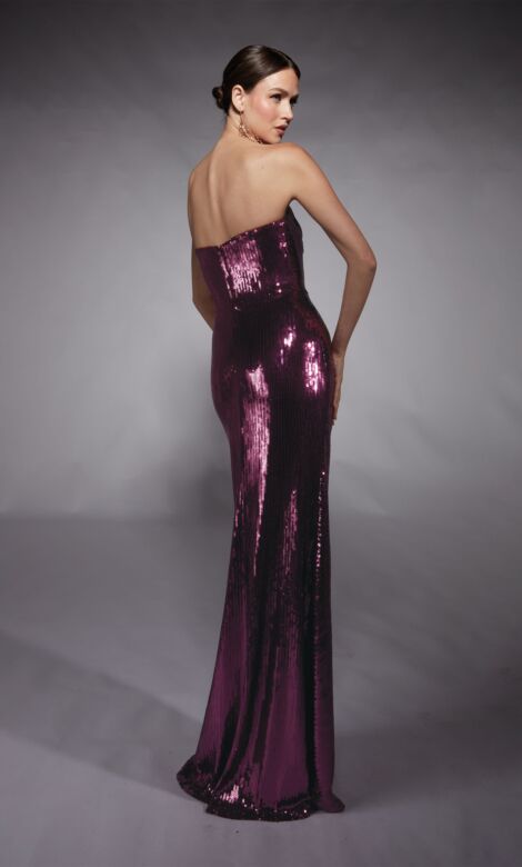 Alyce Paris 27704 High Slit Strapless Sequin Dress