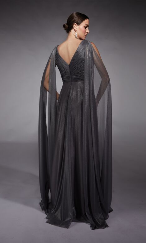 Alyce Paris 27720 Hanging Sleeve Ruched Bodice Dress