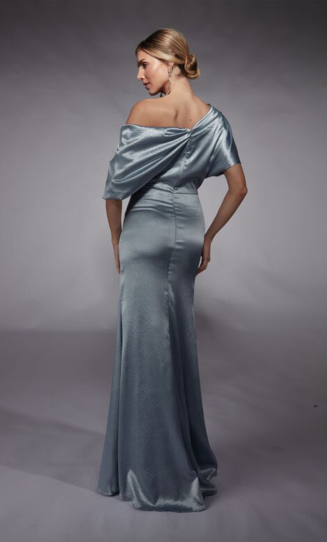 Alyce Paris 27721 Asymmetric Neck High Slit Dress