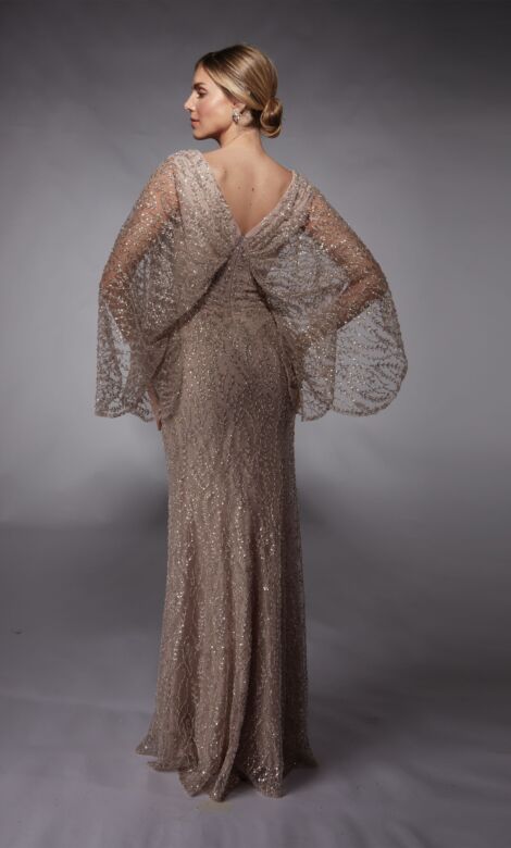 Alyce Paris 27724 Embellished V-Neck Kimono Sleeve Dress