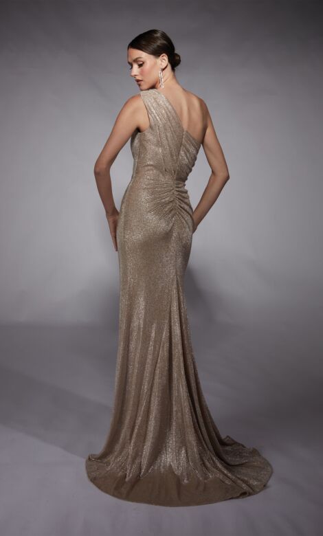 Alyce Paris 27763 Asymmetric Neck Ruched Derriere Dress