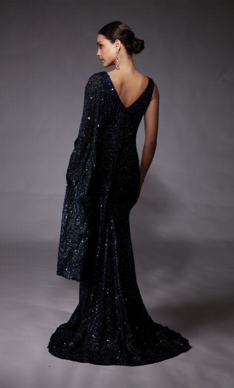 Alyce Paris 27772 Cape Sleeve One-Shoulder Dress