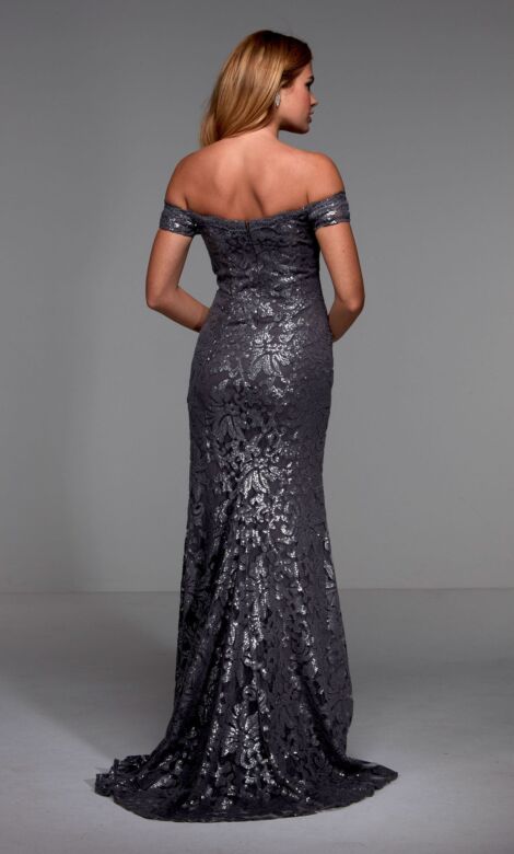 Alyce Paris 27485 Off-The-Shoulder Sequined Dress