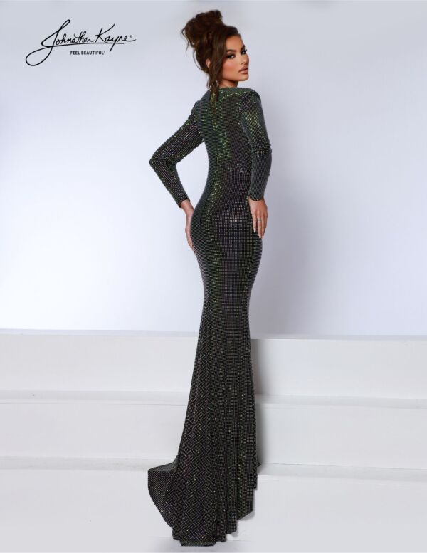 Johnathan Kayne 2901 Plunging Neckline Embellished Dress
