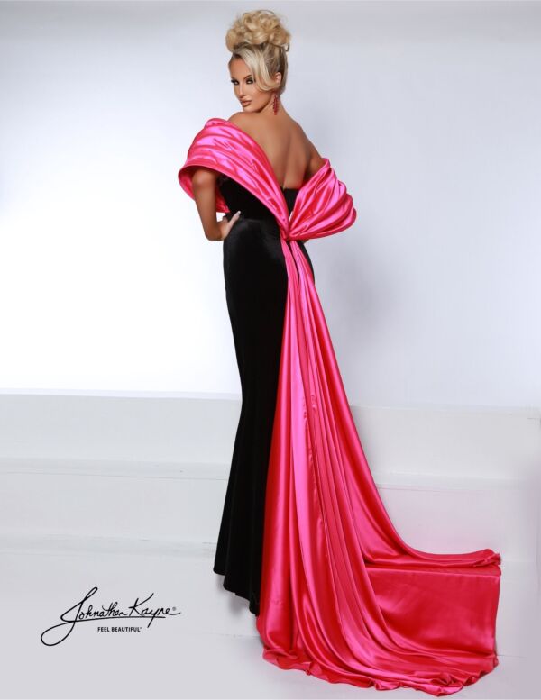 Johnathan Kayne 2913 Panel Train Off The Shoulder Dress