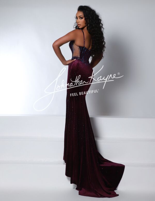 Johnathan Kayne 2948 Corset Top Embellished Velvet Dress