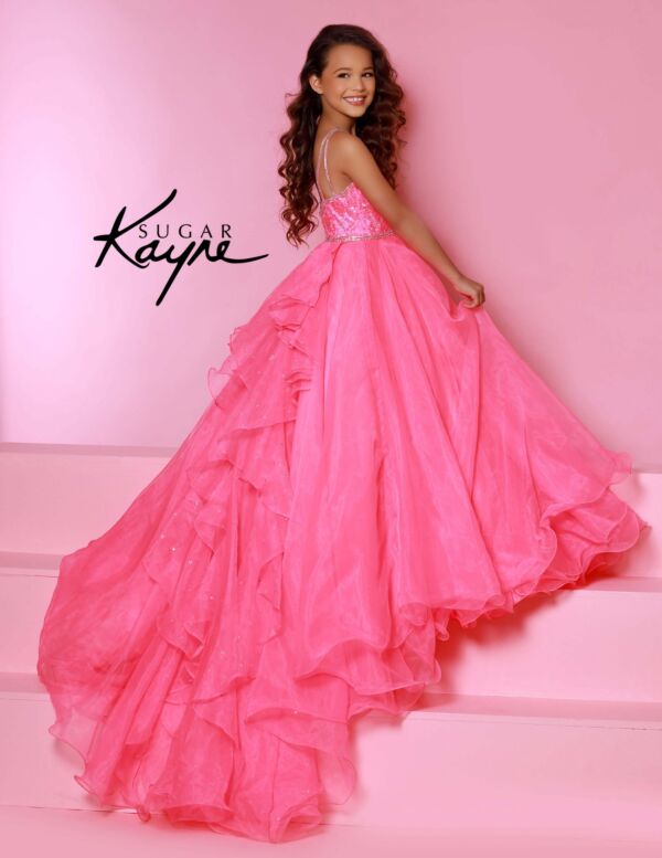 Johnathan Kayne C143 Ruffle Hem Beaded Halter Neck Dress