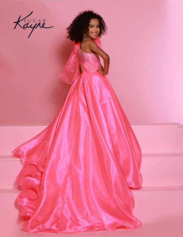 Johnathan Kayne C310 One-Shoulder Bow Beaded Bodice Dress