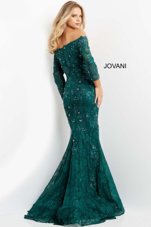 Jovani 03651 Long Sleeve Off The Shoulder Dress