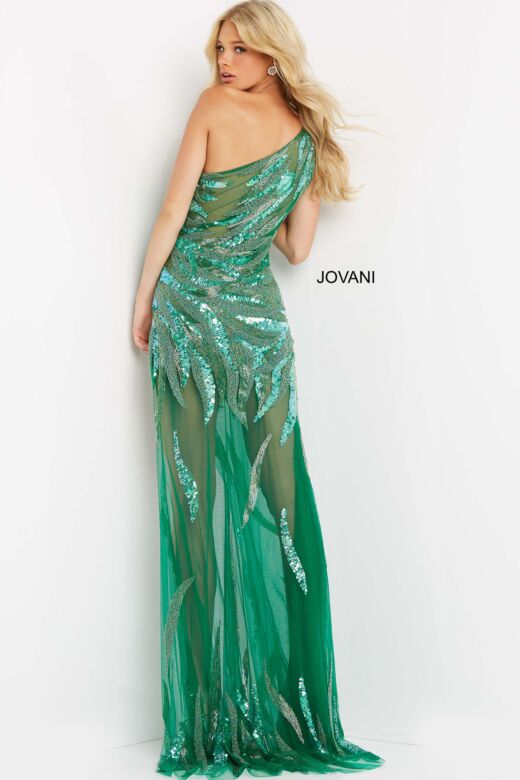 Jovani 07948 One Shoulder Illusion Dress