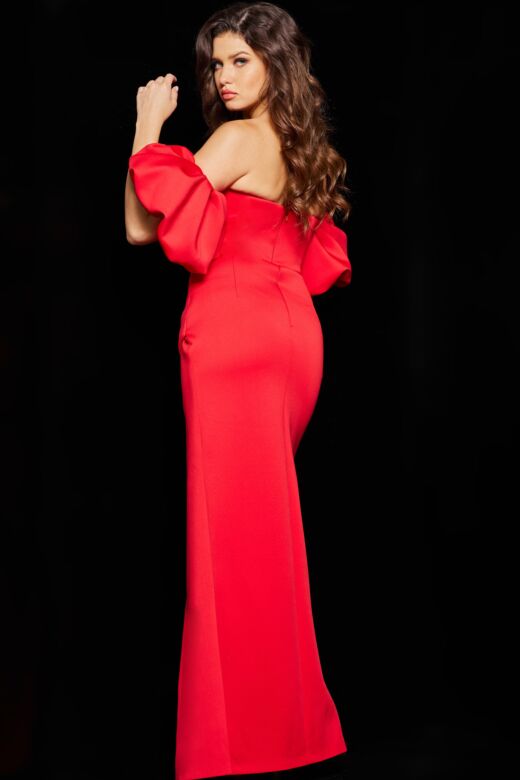 Jovani 220710 Front Slit Off The Shoulder Dress