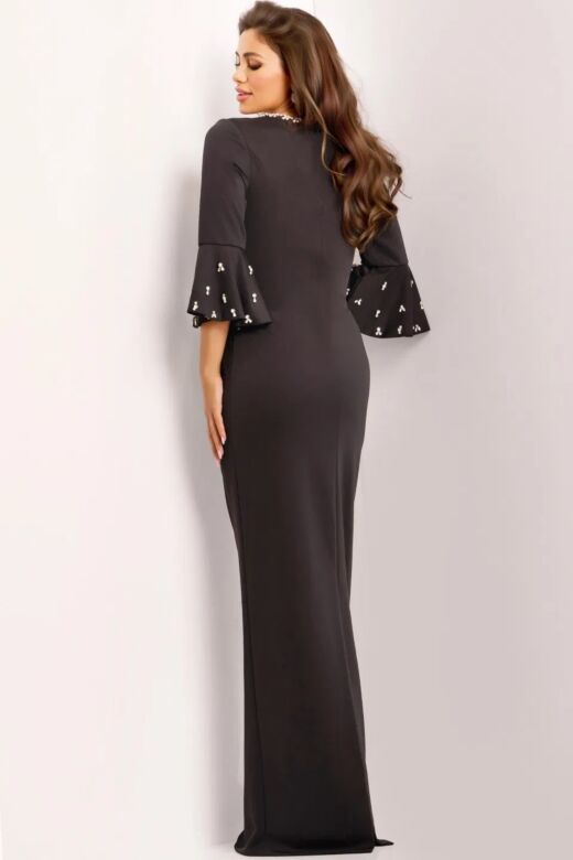 Jovani 43826 Bell Sleeve V-Neck Dress