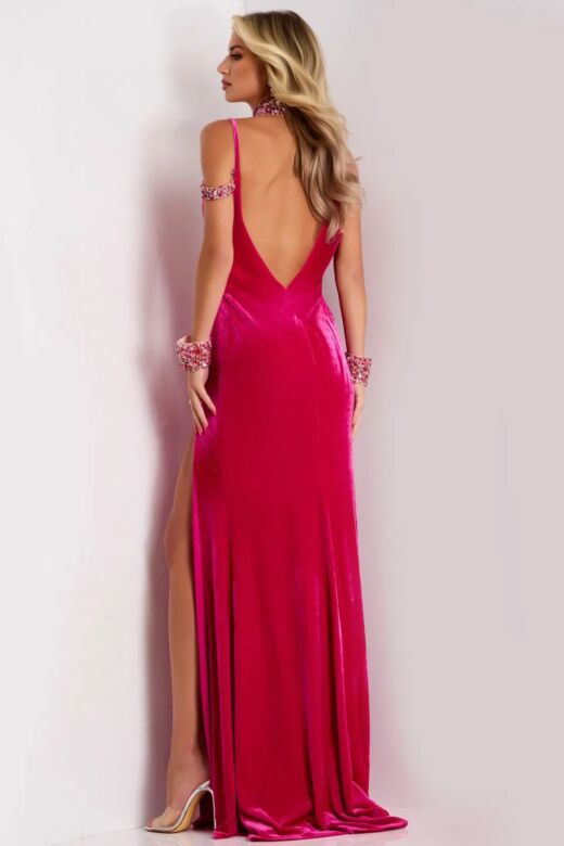 Jovani 44396 High Slit Backless Dress