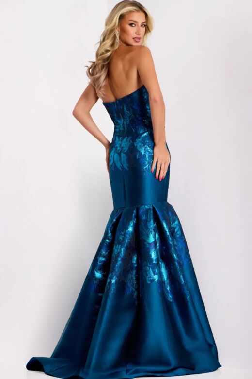 Jovani 45614 Stylized Wrap Pleated Skirt Dress
