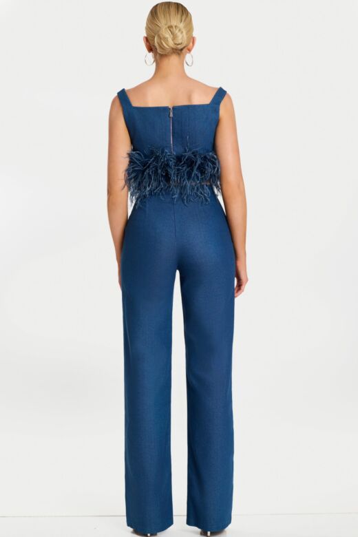 Jovani 45973 Crop Top Square Neckline Pant Suit