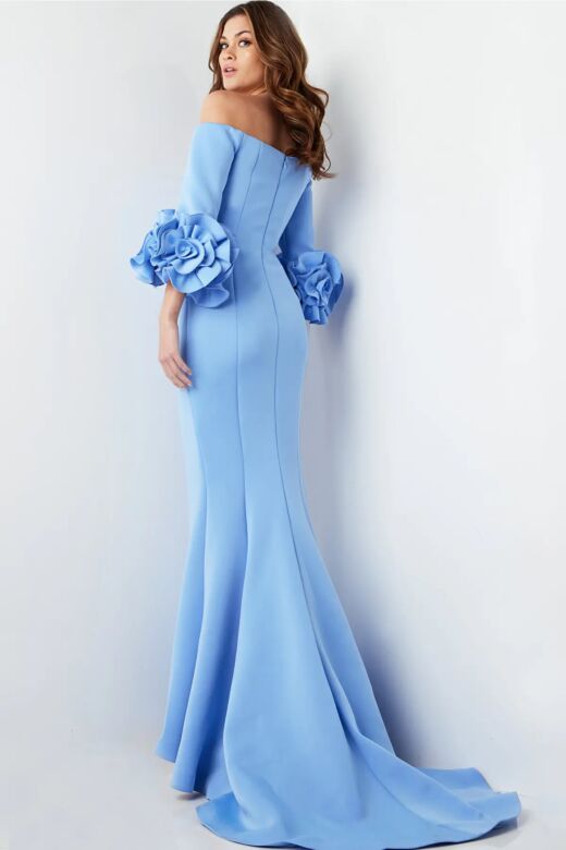 Jovani 23716 Floral Sleeves Off The Shoulder Dress