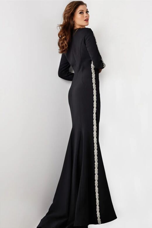 Jovani 24191 Long Sleeves Embellished Dress