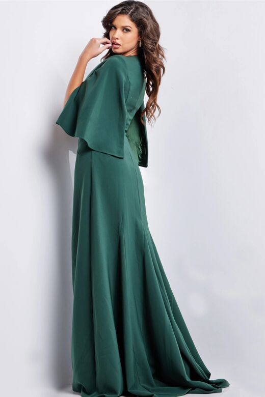 Jovani 25754 Hanging Sleeves V-Neck Dress