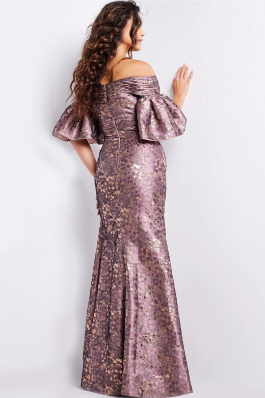 Jovani 26258 Flutter Sleeve Off The Shoulder Dress
