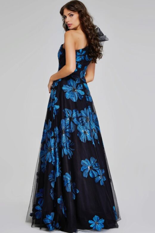 Jovani 36717 One Shoulder Floral Dress
