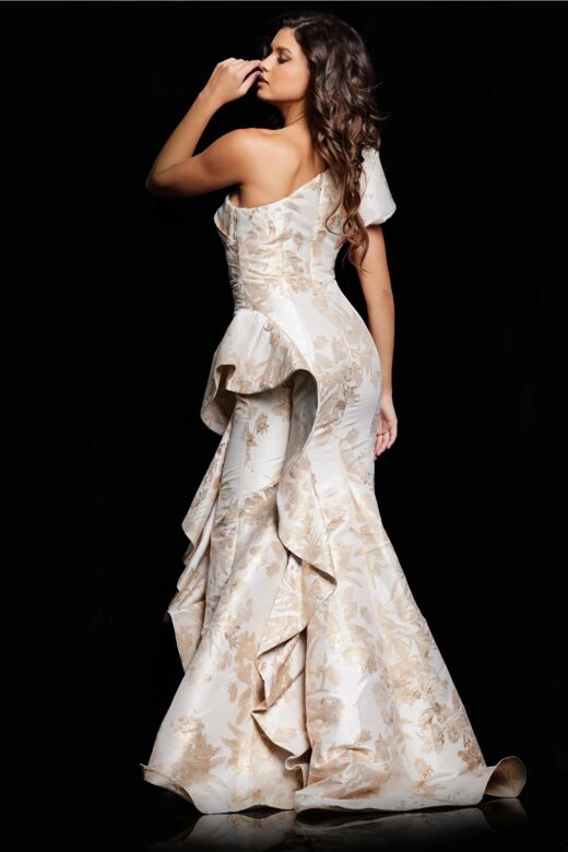 Jovani 38935 One Shoulder Ruffle Dress