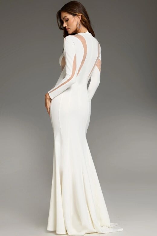 Jovani 37671 Illusion Cutouts Long Sleeve Dress