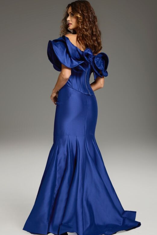 Jovani 40324 Ruffle Neckline Trumpet-Style Corset Dress