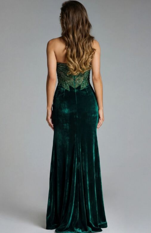 Jovani 43711 Beaded Bodice Asymmetric Neck Dress