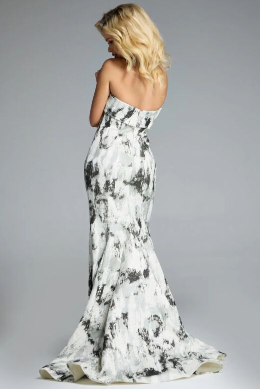 Jovani 43977 Asymmetric Off-The-Shoulder Mermaid Dress