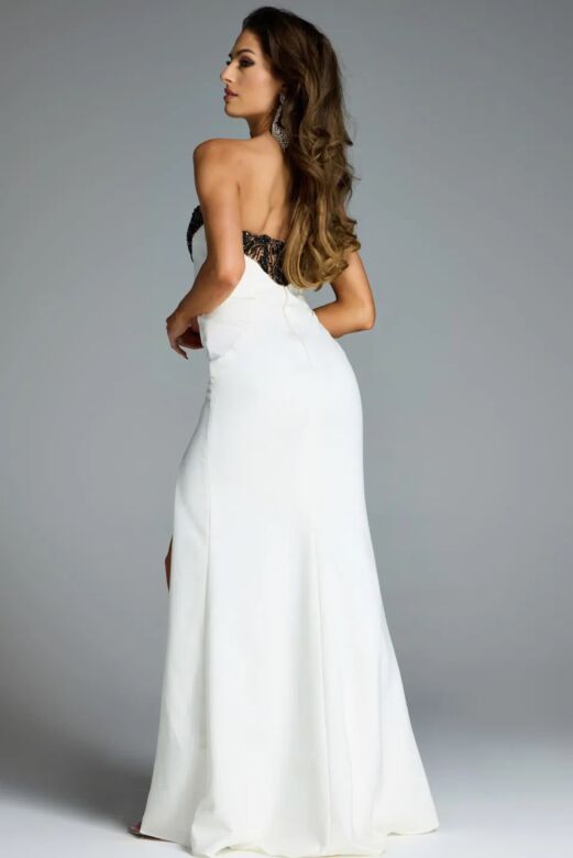 Jovani 44728 Strapless Sweetheart Neck Matching Wrap Dress