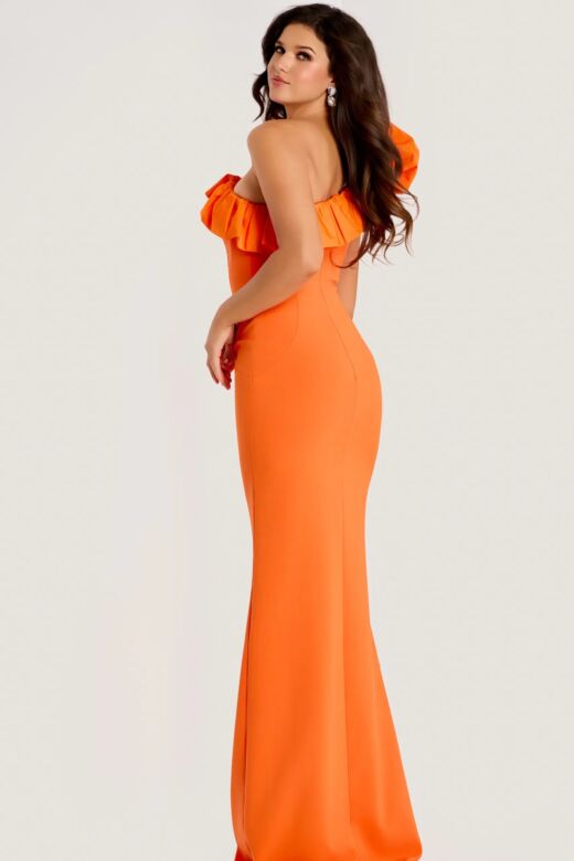 Jovani 44157 Ruffled One Shoulder Fitted Dress