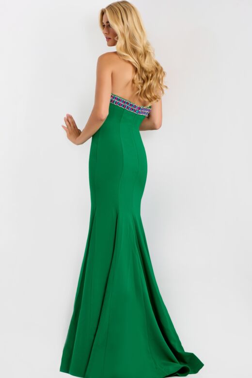 Jovani 44895 Beaded Straight Neckline Strapless Dress