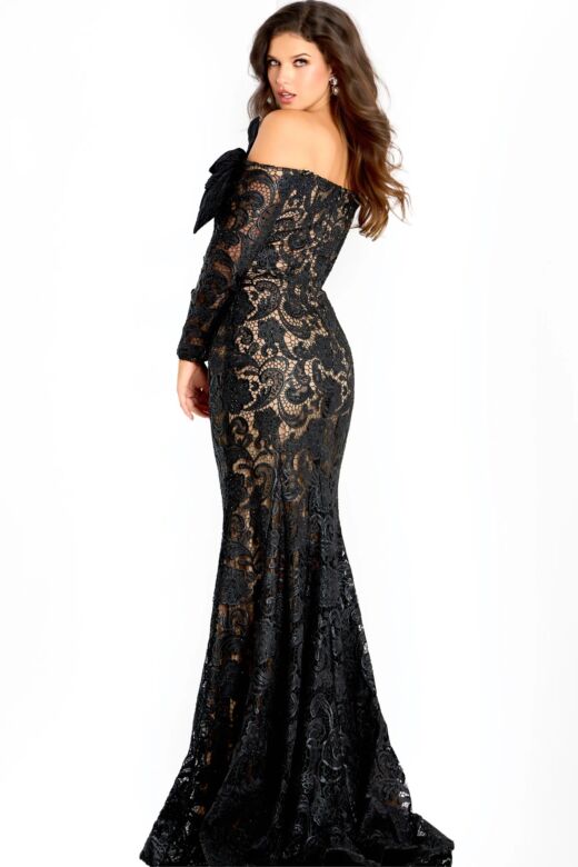 Jovani 45345 Off The Shoulder Beaded Lace Dress