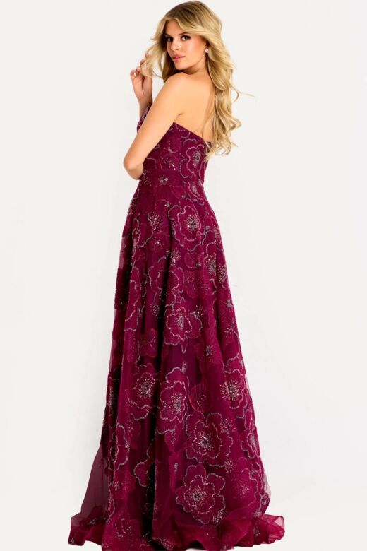 Jovani 46033 Floral Embroidery with Matching Shawl Dress